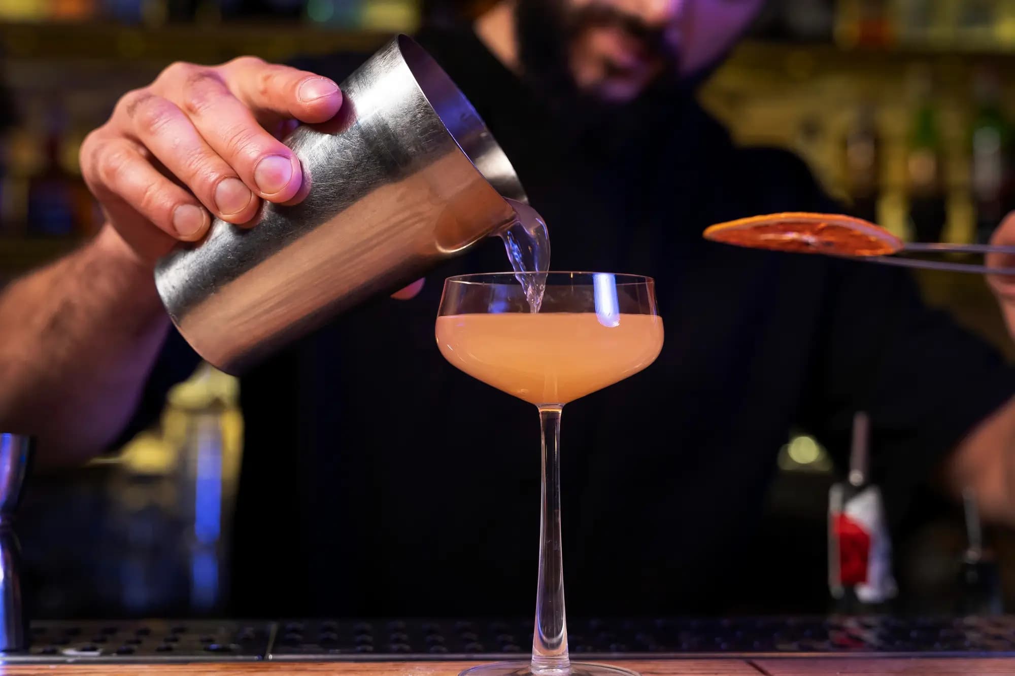 Whiskey cocktail on a bar